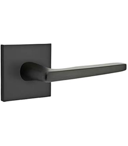 Emtek Privacy Set, Square Rosette, Helios Lever, Right Hand, Flat